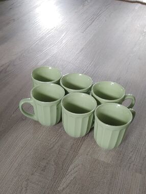 Gibson Mint Green Ceramic Mugs - Set of 6